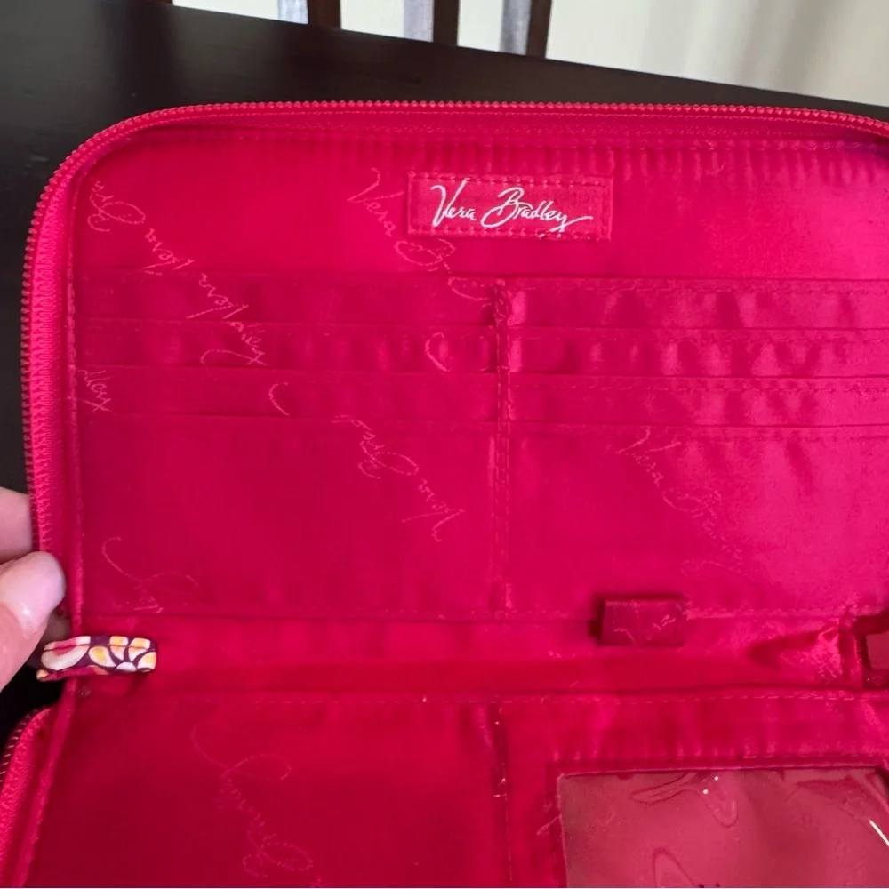Vera Bradley Raspberry Fizz zip-around wallet pink paisley 2008 retired